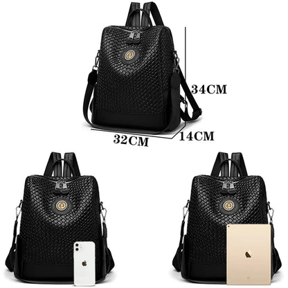 Luxury Women's Designer Backpack - High-Quality Leather, Large Capacity, Multifunctional Travel Mochila for Girls