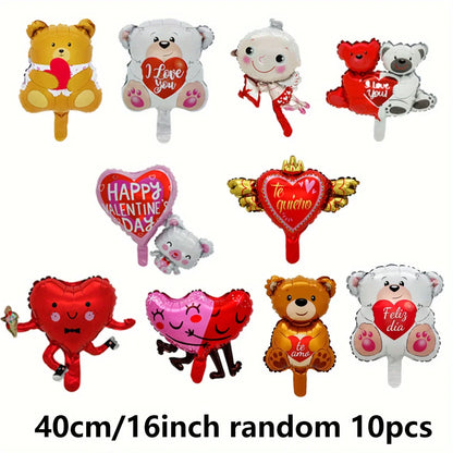 10PCS Valentine’s Day Mini Love Bear Balloons – Cute Wedding, Engagement & Birthday Party Decorations