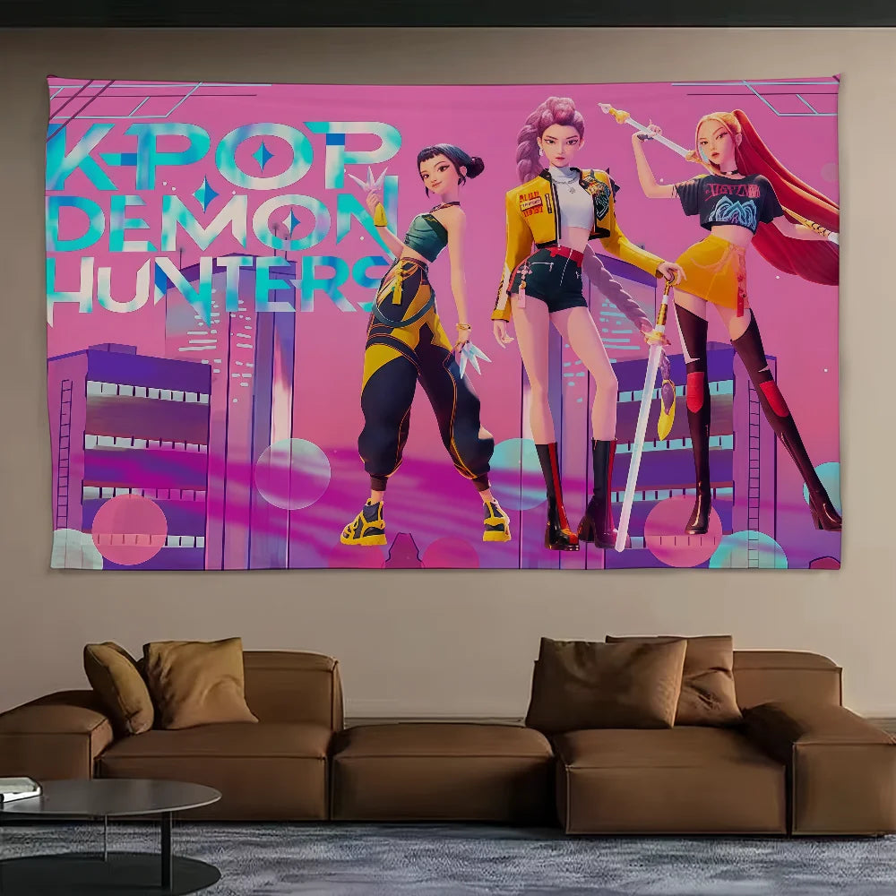 K-Pop Demon Hunters Cartoon Flag – Outdoor, Party & Home Decoration Banner