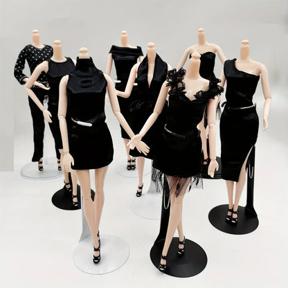 Fashion Black Dress for 11.5in/30cm 1/6 Doll – Clothes Only with Free Pair of Shoes