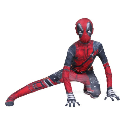 Deadpool Kids Halloween Cosplay Costume – Superhero Jumpsuit for Children