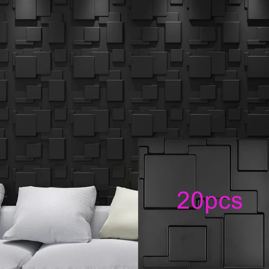 KUUJOJO 3D Textured Wall Panels – Indoor Wall Decoration for Living Room, Bedroom, Hotel, Office, Tape