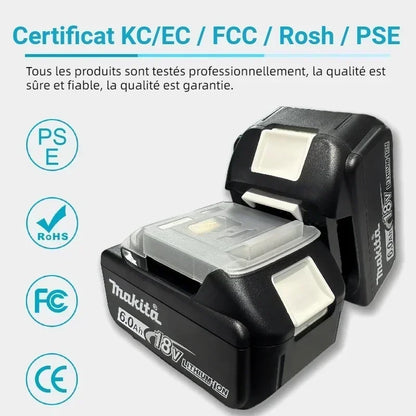 100% Original Makita 18V Lithium Battery – 6Ah/5Ah/3Ah Compatible with DTW700, DDF487, DTD173, DGA404, HR140D, DJV182 Tools