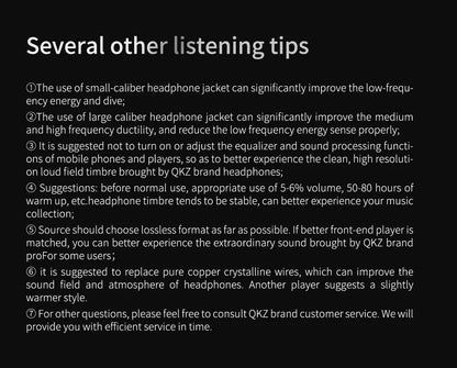 QKZ AK6 In-Ear Earphones - 6 Dynamic Drivers, Stereo Headphones with Mic, Sports HIFI Subwoofer Monitor Earbuds