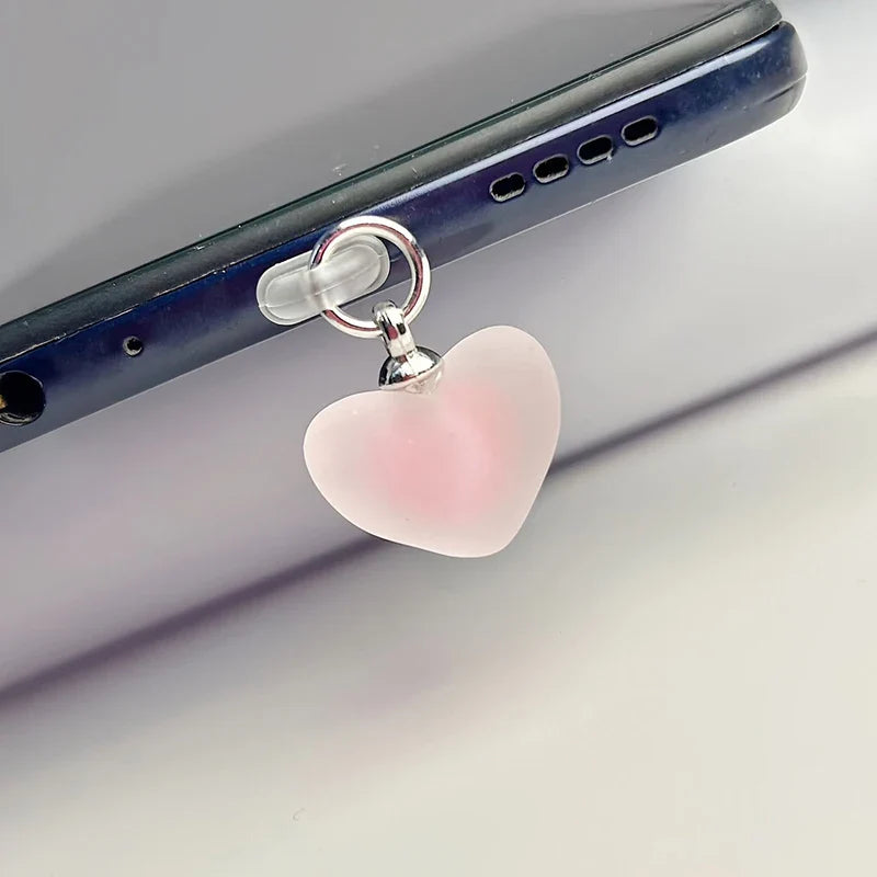 Heart-Shaped Phone Dust Plug Pendant - Universal iPhone/Type-C Accessory for Protection & Style