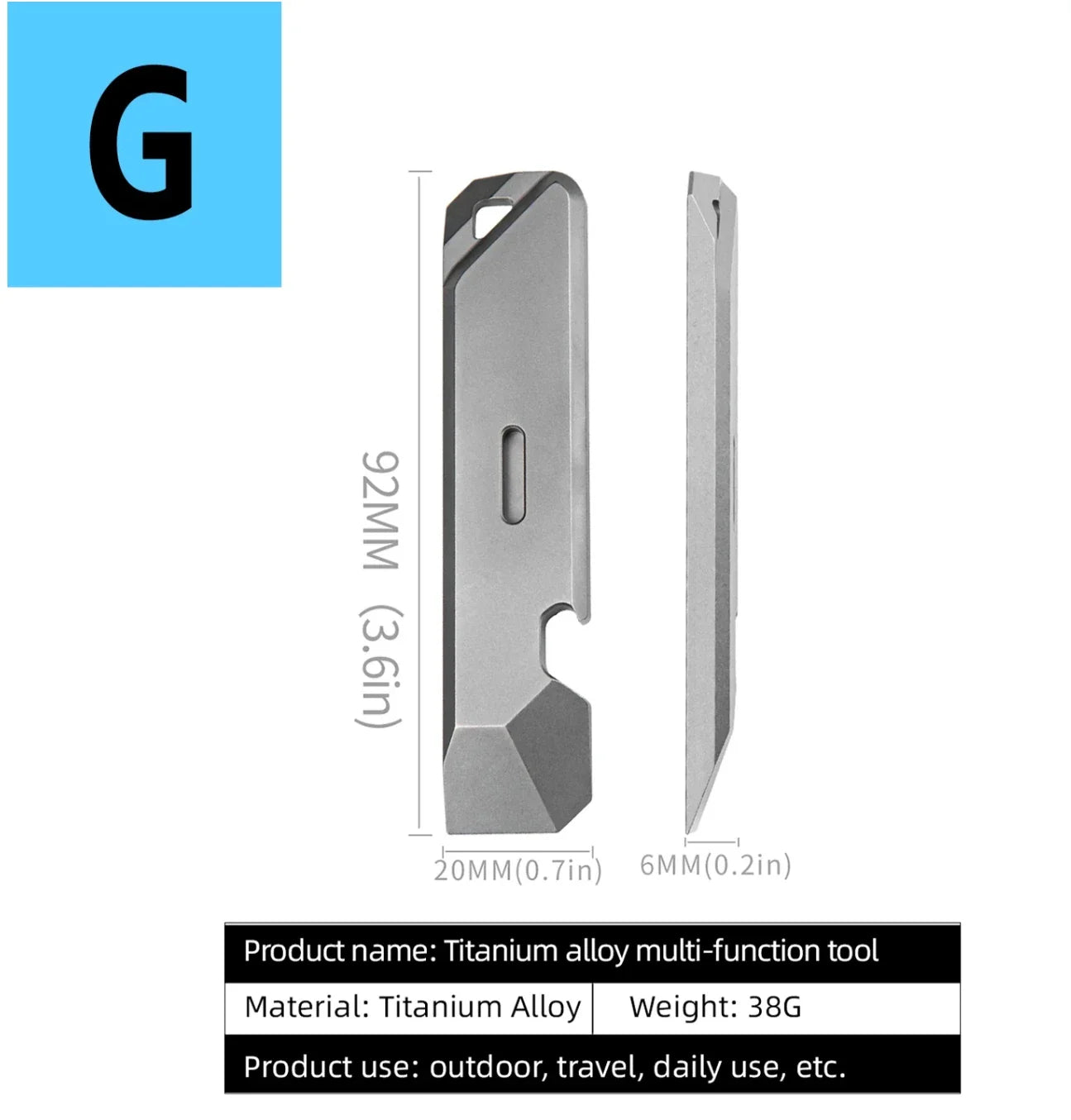 Titanium Alloy Multifunction EDC Tool – Wrench, Pry Bar, Bottle Opener & Screwdriver for Outdoor Use