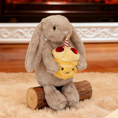 Bathrobe Bear & Rabbit Plush Toy Backpack Charm – Cute Cartoon Plush Gift for Birthday & Christmas