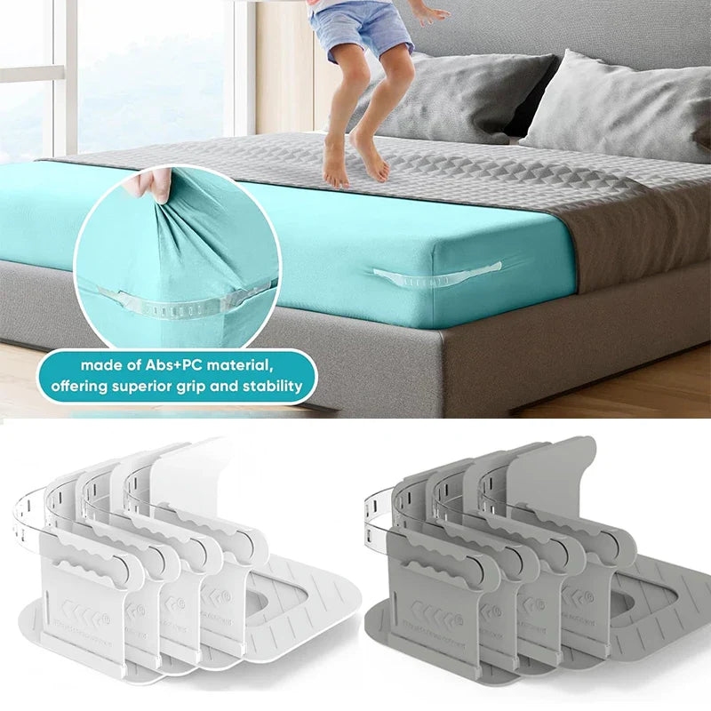 4pcs Heavy Duty Bedsheet Corner Tightener Clips – Durable Bed Sheet Grippers for Secure Fit & Protection