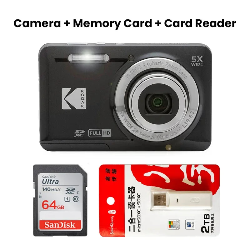 KODAK PIXPRO FZ55-RD 16MP Digital Camera – 5X Optical Zoom, 28mm Wide Angle, 1080P Full HD Video, 2.7" LCD Vlogging Camera