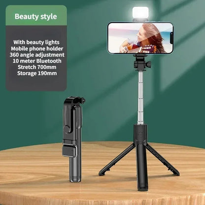Wireless Selfie Stick & Tripod Stand with Light – Bluetooth Remote for iPhone, Mobile & TikTok Live