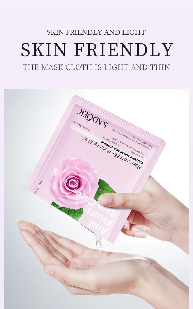 8PCS Natural Plant Facial Masks – Korean Skincare Hydrating, Moisturizing & Firming Face Care Set