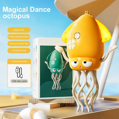 Smart Dancing Octopus Robot Toy - Interactive Crawling Pet with LED Lights, Music & Obstacle Avoidance for Kids