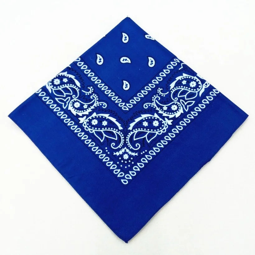 Unisex Cotton Bandana – Paisley Cowboy & Biker Headband, Wrist Wrap & Hair Scarf for Men & Women