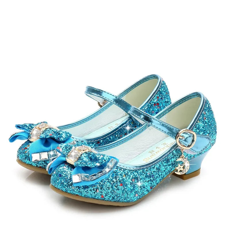 Children’s Princess Sandals - Girls’ Bowtie High Heel Wedding & Dress Shoes