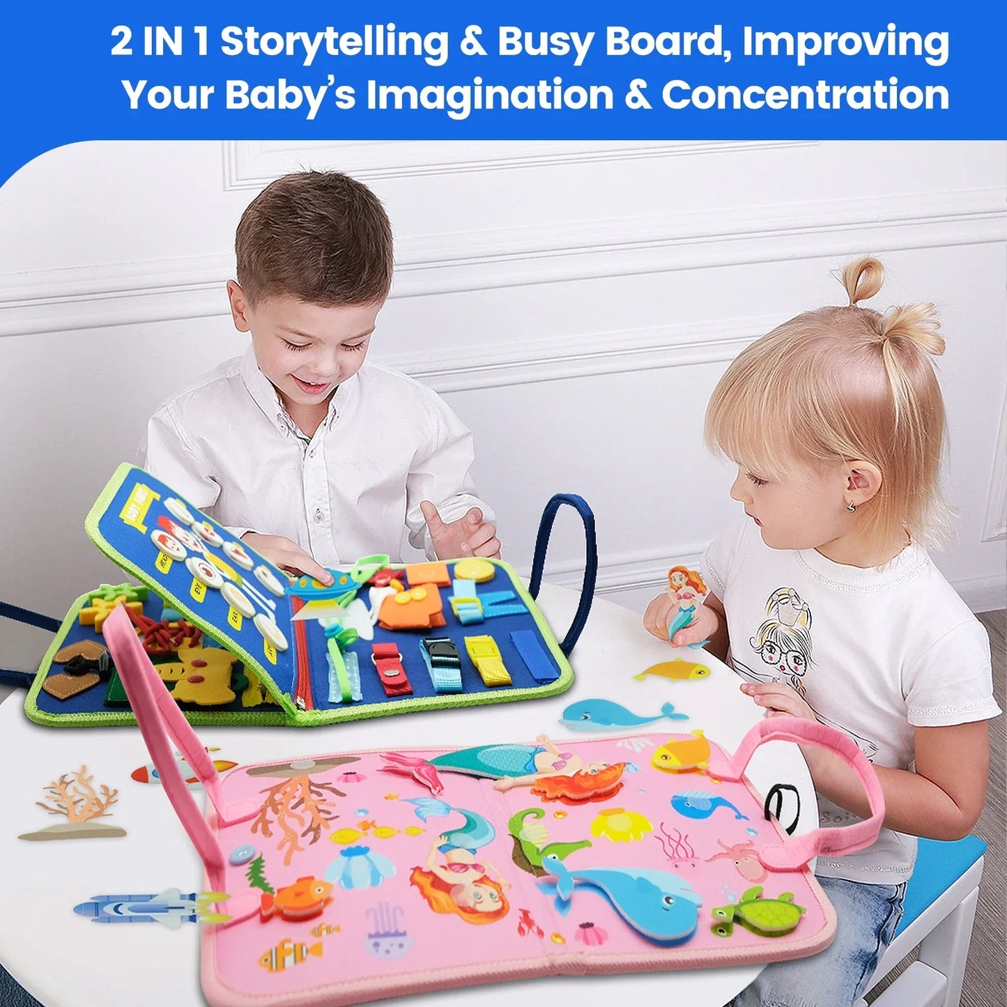 Montessori Toddler Busy Board – Educational Activity for Motor Skills & Baby Learning Toys for Travel