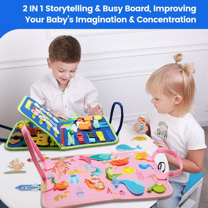 Montessori Toddler Busy Board – Educational Activity for Motor Skills & Baby Learning Toys for Travel