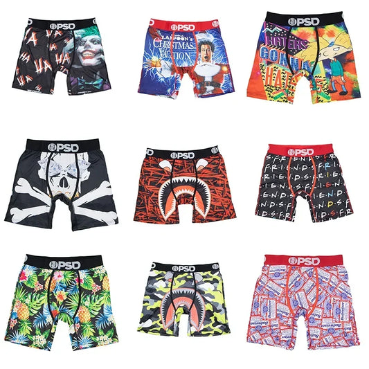 Sexy Men's Printed Boxer Shorts – Breathable Fashion Underwear & Innerwear