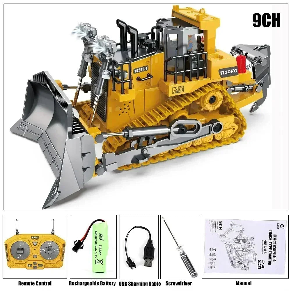 2.4G RC Excavator & Dump Truck Toy – Alloy & Plastic Construction Vehicle Model for Kids