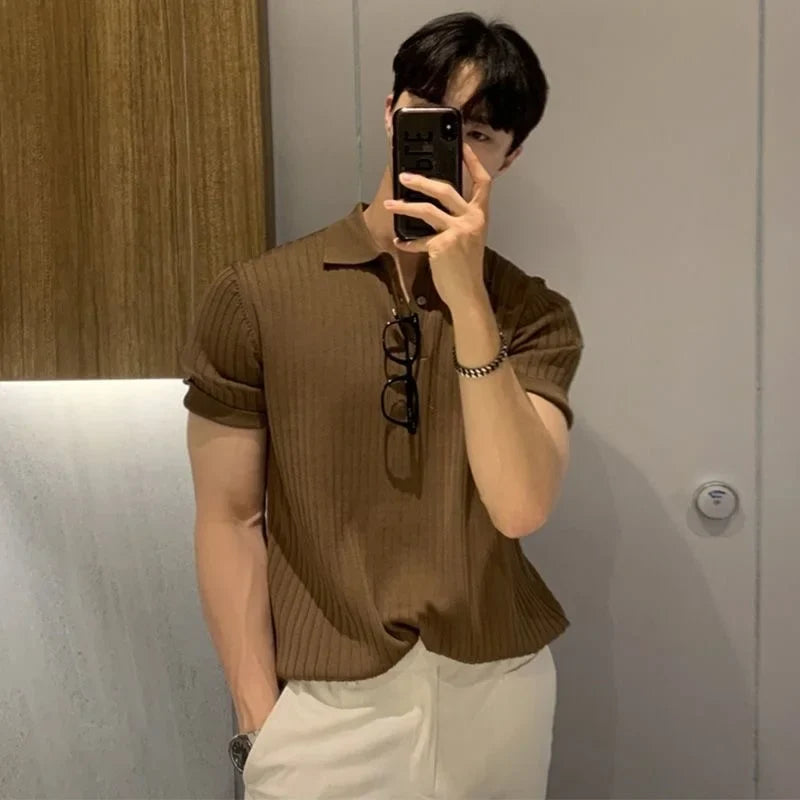 Men's Golf Polo Shirt - Summer Slim Fit Quick Dry Breathable Sports Casual Top