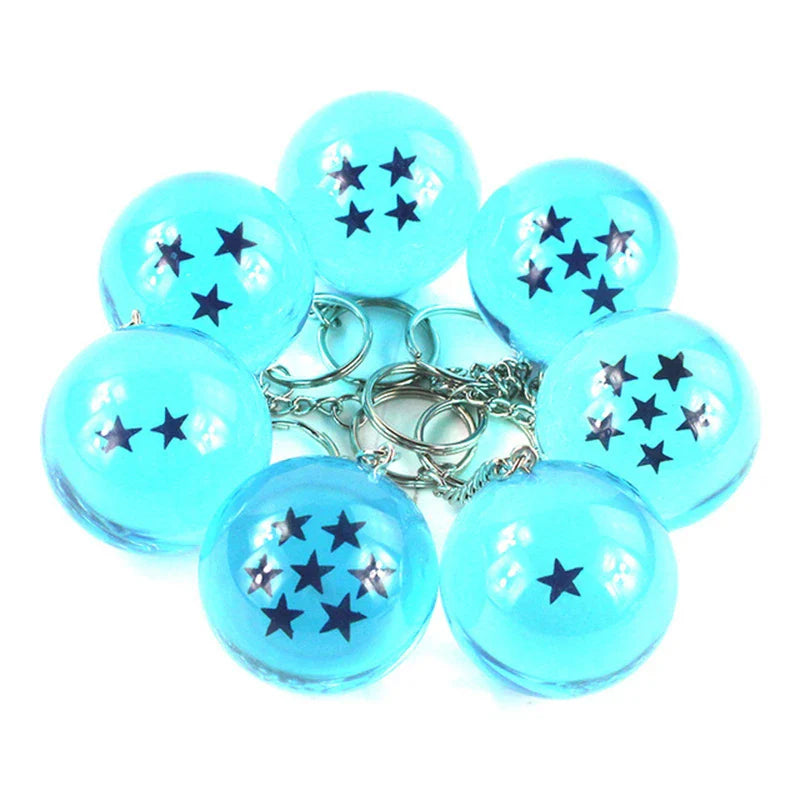 Dragon Ball Z 7PCS Resin Crystal Ball Figures — 2.7cm Son Goku & Shenron Anime Action Model Toys for Kids Gift & Keychain