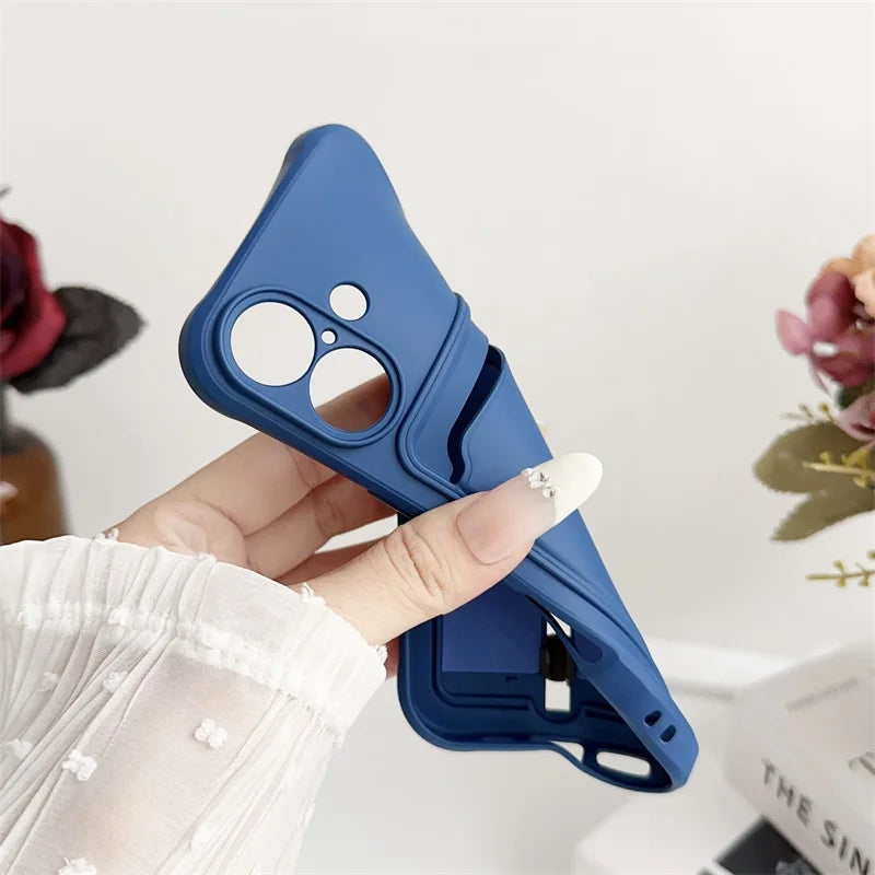 Luxury Silicone Card Holder Wallet Case for iPhone – Shockproof Camera Protection Cover for iPhone 16/15/14/13/12/11 Pro Max, XR, XS, X, 8 & 7 Plus
