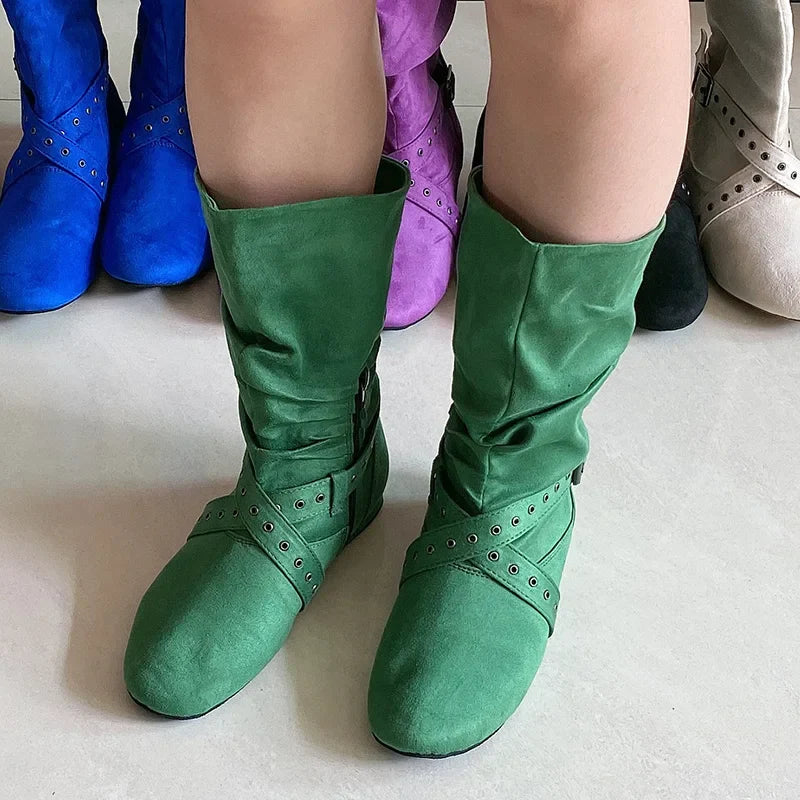 Wedopus Women’s Customized Heel Western Dance Boots – Black Suede Cowboy Shoes for Urban Dancing