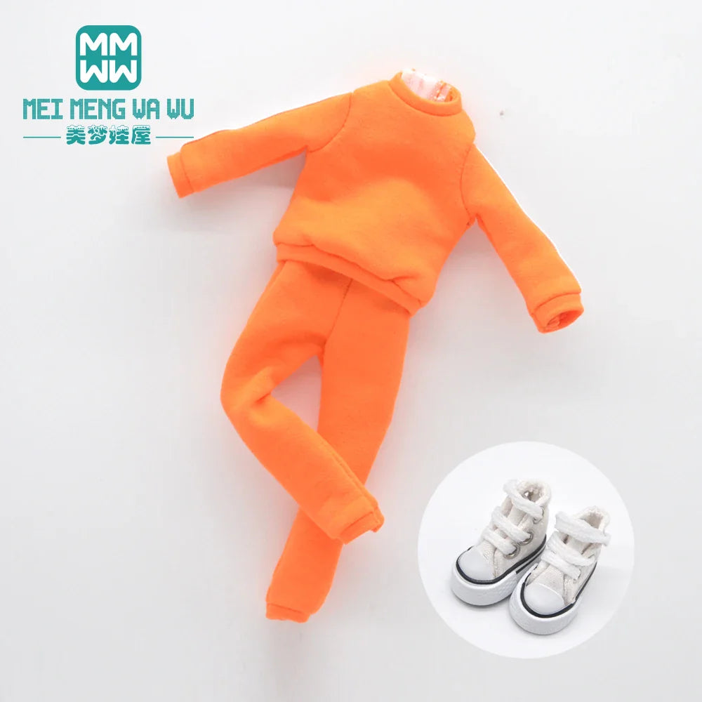 Blythe Doll Accessories Set – Fashion Sweatshirt, Shoe Covers & Sneakers for Blythe & Azone Dolls, Christmas Gift