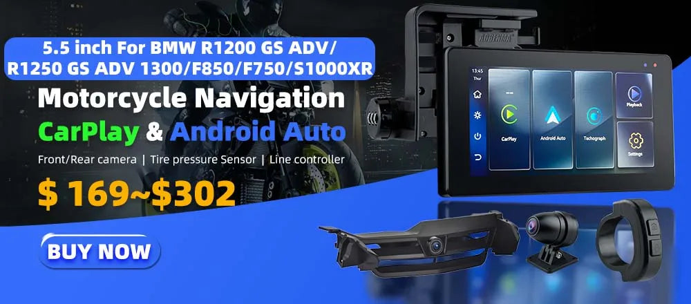 EKIY MTC-10 5” Wireless CarPlay Motorcycle Navigation Display – Portable Android Auto Monitor