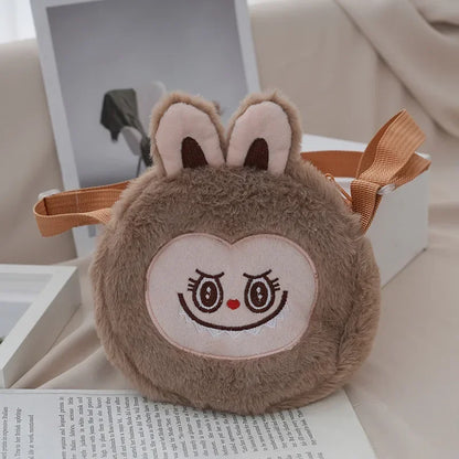 2024 Women’s Cartoon Animal Furry Shoulder Bag — Cute Single-Shoulder Winter Handbag for Kids & Ladies