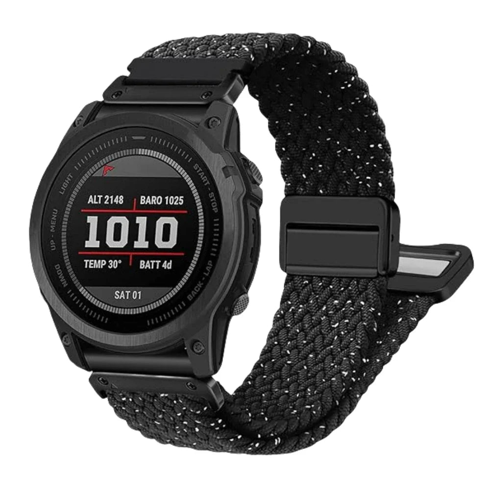 Elastic Nylon Quick Fit Strap for Garmin — 22mm & 26mm Enduro 2 Wristband for Fenix 5/5X Plus/6/6X Pro/7/7X Pro, Tactix 7 Pro