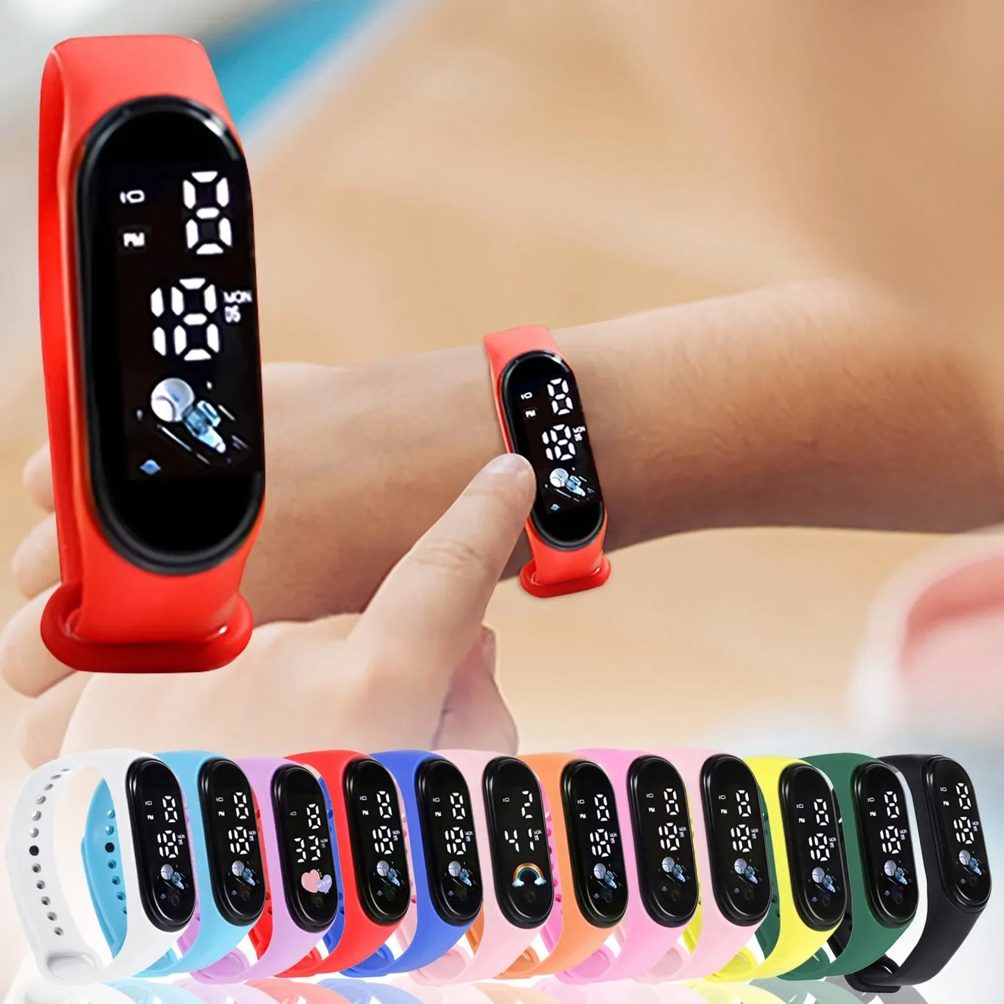 Kawaii Waterproof Smart Watch for Kids – Fashionable Outdoor Sports Digital Watch for Boys & Girls – Silicone Montre Enfant