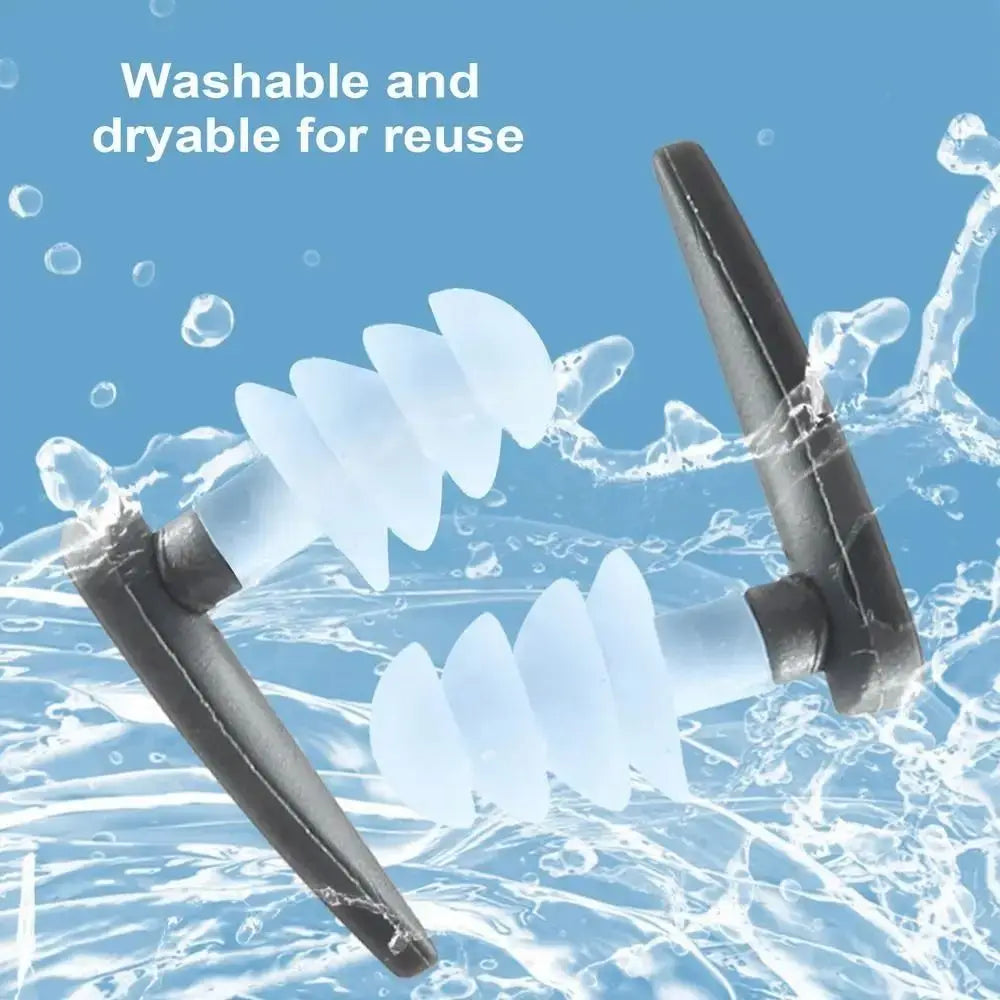 Comfy 4-Layer Silicone Swimming Ear Plugs – Waterproof Ear Protection for Bathing & Swimming