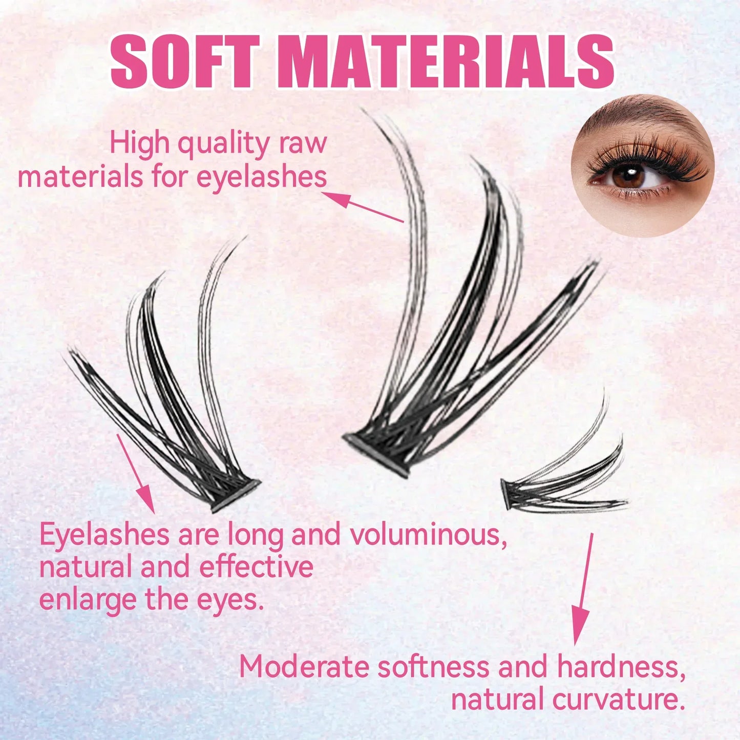 200 PCS Eyelash Clusters Kit – Lash Bond & Seal, DIY Lash Extension Tools & Glue Accessories