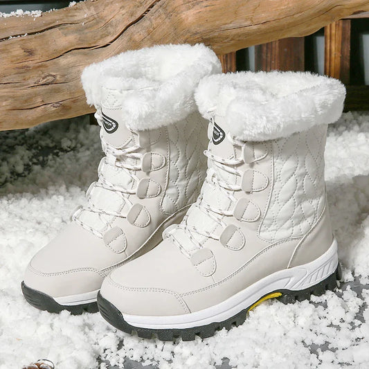 Moipheng Women’s Classic Snow Boots – Winter Warm Handmade Platform Ankle Boots, Size 42