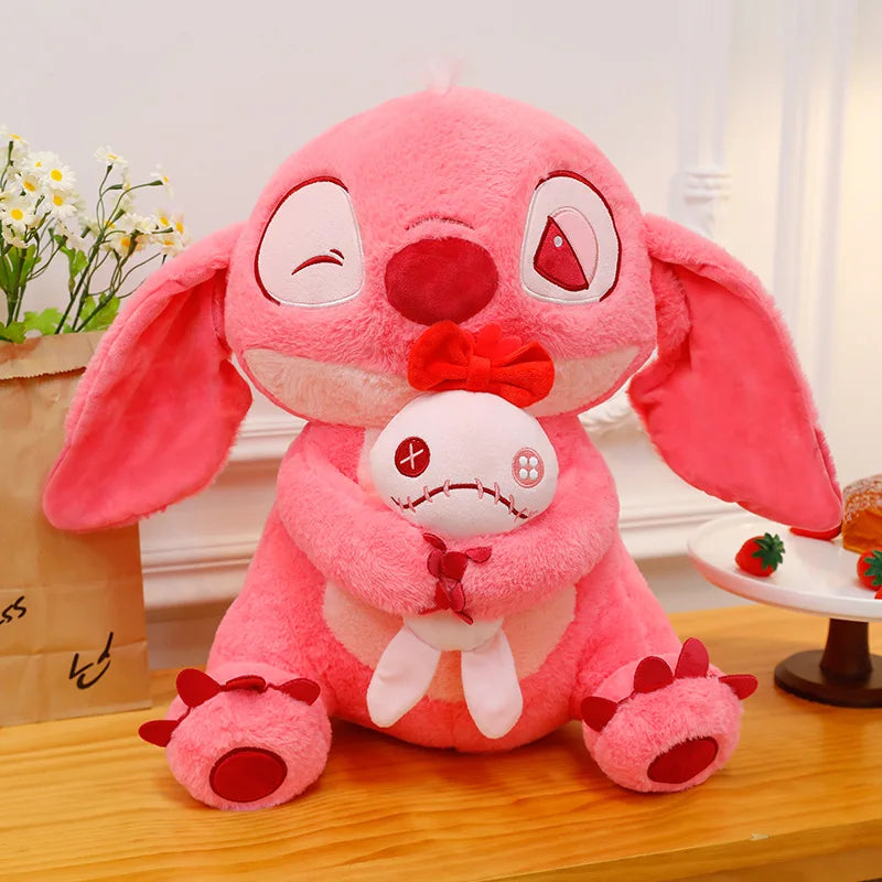 Big Size Disney Stitch Holding Duck Plush – Cute Hugging Doll Pillow Toy for Kids & Xmas Gifts