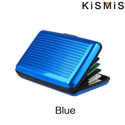 KISMIS RFID Metal Wallet – Business ID & Credit Card Protector for Men & Women, Card Holder with Package Box