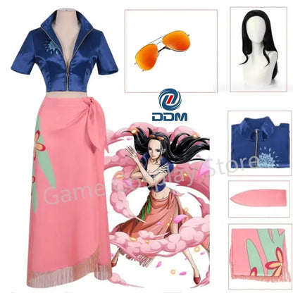 Nico Robin Cosplay Costume — Anime Dress Outfit with Glasses & Wig for Girls, Halloween & Carnival Party Suit