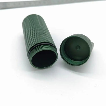 Aluminum Alloy Airtight Pill Container — Portable Waterproof EDC Single-Chamber Capsule Holder & Medicine Case