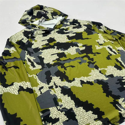 Men's Long Sleeve Fishing Hoodie – Anti-UV Sun Protection, Camouflage Hunting Shirt with UPF 50+
