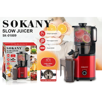 Cold Press Juicer — Slow Chewer with 140mm Large Bore Feed for Whole Fruits & Vegetables, Easy-Clean Design