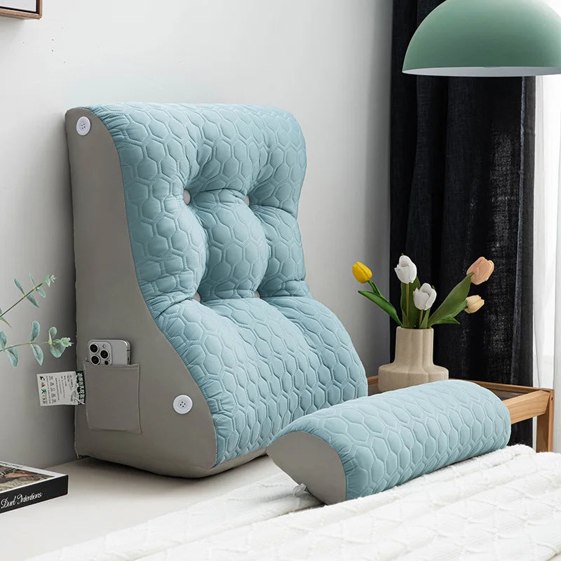 Soft Lumbar Bedside Cushion – Wedge Pillow for Back Support, TV Lounger & Reading, Decorative Bed Pillow