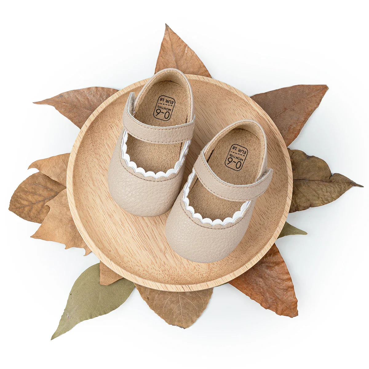 Meckior Baby Boys & Girls Shoes - Infant Leather with Rubber Sole, Anti-Slip Toddler First Walkers, Newborn Princess Crib Shoes