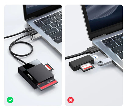 UGREEN 4-in-1 USB 3.0/USB-C Card Reader – SD, Micro SD, TF, CF, MS OTG Adapter for Laptop & PC