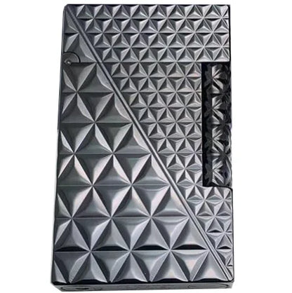 JT.Dunant Luxury Brass Gas Lighter - Refillable Butane Cigarette & Cigar Accessory with Vertical Pattern Design