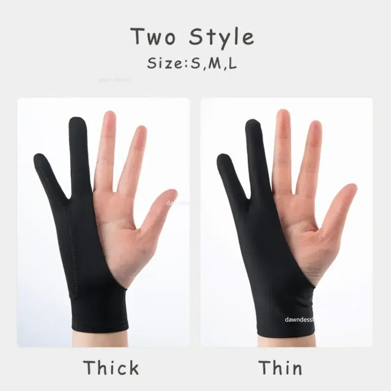 Anti-Touch Two-Finger Hand Gloves for Tablet Drawing & Digital Art - Anti-Fouling, Oil Painting Screen Protection