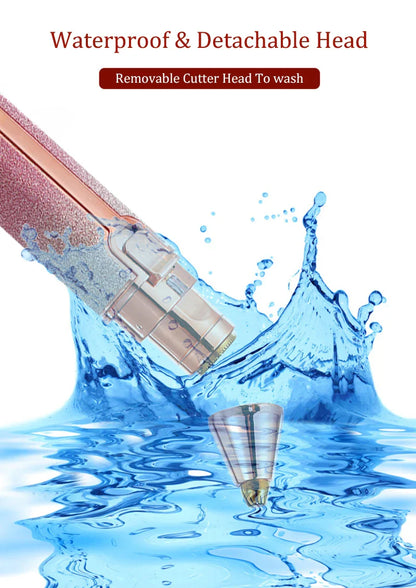 2-in-1 Rechargeable Electric Epilator & Eyebrow Trimmer – Mini Painless Hair Removal Razor for Body, Face & Lips