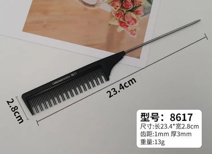Professional Stainless Steel Hair Tail Comb – Fine Teeth Salon Styling Comb, Spiked Hair Care Tool for Barbers