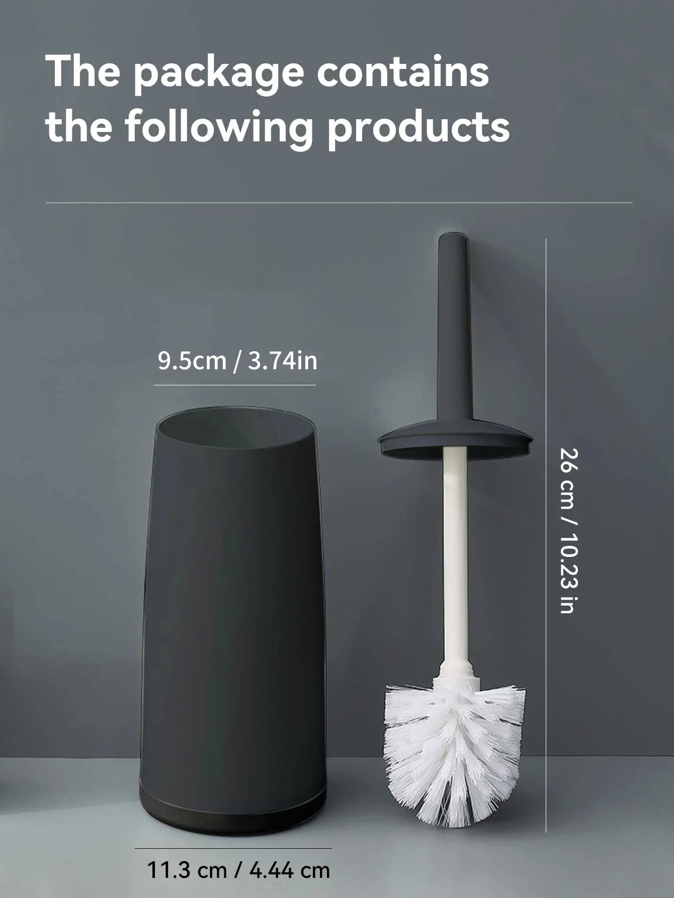 WORTHBUY Toilet Brush Set - Long Handle Bathroom Cleaning Brush with Standing Holder Base for WC Care