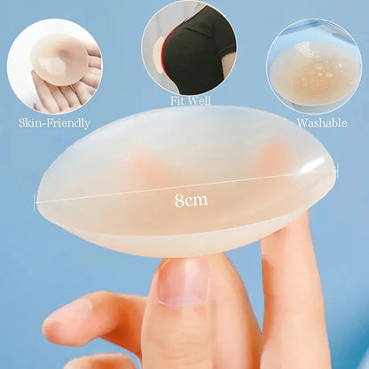 2 Pairs Ultra-Thin Silicone Nipple Covers – Reusable Adhesive Breast Pasties, Invisible Boob Protection Stickers