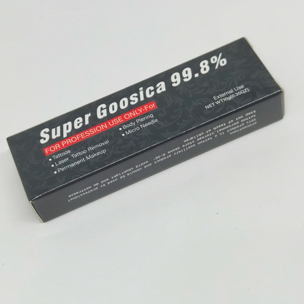 99.8% Black Super Gooscia Tattoo Cream – 10g for Permanent Makeup, Eyebrow, Lips, Microblading & Piercing Beauty